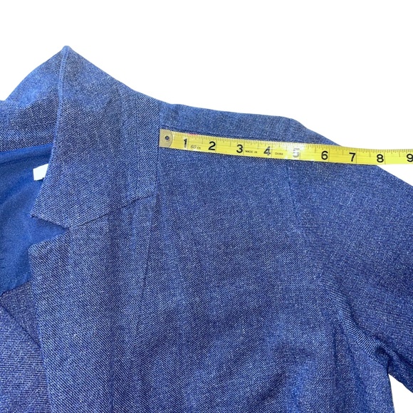 J. Jill Open Front Long Drape Blazer/Chambray Denim Like Business Casual Sz M - Picture 10 of 14